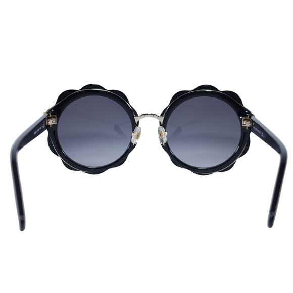 Kate Spade KARRIE Round Oversized Flower Sunglasses - Black / Gray Gradient-NWT - Picture 7 of 10